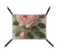 AQRJLPM Vintage Beautiful Rose Pet Hammock with Adjustable Straps and Metal Hooks Hanging Bed Soft Breathable Sleeping Hammock for Cats,Puppy,Rabbits,Small Animals