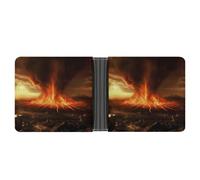 AQRJLPM Volcano Wallet with Money Clip Leather Bifold Wallet Slim Credit Card Holder Gift for Men