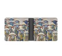 AQRJLPM Watercolor Sheeps Wallet with Money Clip Leather Bifold Wallet Slim Credit Card Holder Gift for Men