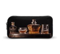 AQRJLPM Whisky Beer Pictures Pencil Pouch Big Capacity Simple Marker Pouch Portable Aesthetic Zipper Pencil Case