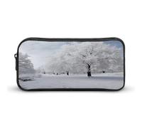 AQRJLPM White Snow Tree Pencil Pouch Big Capacity Simple Marker Pouch Portable Aesthetic Zipper Pencil Case