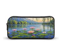 AQRJLPM Willow Willow Lotus Pencil Pouch Big Capacity Simple Marker Pouch Portable Aesthetic Zipper Pencil Case