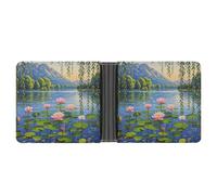 AQRJLPM Willow Willow Lotus Wallet with Money Clip Leather Bifold Wallet Slim Credit Card Holder Gift for Men