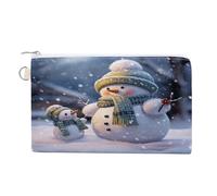 AQRJLPM Winter Snowman Wallet Canvas Slim Lightweight Wallets Durable Zippered Card Holder for Men Women