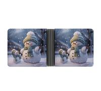 AQRJLPM Winter Snowman Wallet with Money Clip Leather Bifold Wallet Slim Credit Card Holder Gift for Men