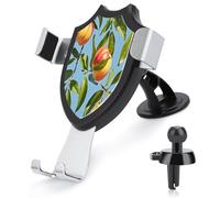 AQRJLPM with Peach Leaves Phone Holder Car Hands-Free Mount Holders for Dashboard Windshield Vent Metal Hook Clip Cell Phone Mount for All Smartphones & Car Models