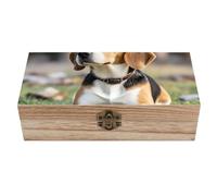 AQRJLPM Wooden Jewelry Box Beautifully Keepsake Box Trinket Box Keepsake Storage Organizer Ovely Pet Dog Beagle Handmade Wooden Box for Storing Jewelry, Coins, Tartot Cards, Small Treasures