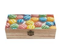 AQRJLPM Wooden Jewelry Box Beautifully Keepsake Box Trinket Box Keepsake Storage Organizer Rainbow Candy Handmade Wooden Box for Storing Jewelry, Coins, Tartot Cards, Small Treasures