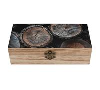 AQRJLPM Wooden Jewelry Box Beautifully Keepsake Box Trinket Box Keepsake Storage Organizer Round Cut Wood Handmade Wooden Box for Storing Jewelry, Coins, Tartot Cards, Small Treasures