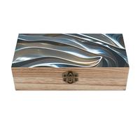 AQRJLPM Wooden Jewelry Box Beautifully Keepsake Box Trinket Box Keepsake Storage Organizer Wavy Texture Lines Handmade Wooden Box for Storing Jewelry, Coins, Tartot Cards, Small Treasures