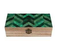 AQRJLPM Wooden Jewelry Box Beautifully Keepsake Box Trinket Box Keepsake Storage Organizer With Emerald Green Handmade Wooden Box for Storing Jewelry, Coins, Tartot Cards, Small Treasures