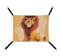 AQRJLPM Yellow Cartoon Lion Pet Hammock with Adjustable Straps and Metal Hooks Hanging Bed Soft Breathable Sleeping Hammock for Cats,Puppy,Rabbits,Small Animals