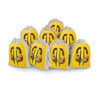 AQRJLPM Yellow Two Chainsaws Drawstring Pouches Reusable Burlap Soft Sachet Bag Multipurpose Cotton Small Jewelry Pouch for Party Wedding Storage Home Supplies (8 Pcs)
