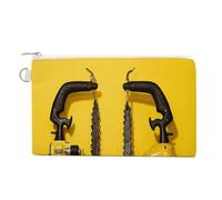 AQRJLPM Yellow Two Chainsaws Wallet Canvas Slim Lightweight Wallets Durable Zippered Card Holder for Men Women