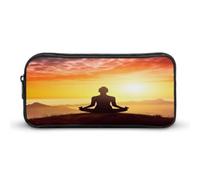 AQRJLPM Yoga Meditation Pencil Pouch Big Capacity Simple Marker Pouch Portable Aesthetic Zipper Pencil Case