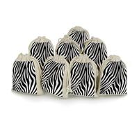 AQRJLPM Zebra Print Drawstring Pouches Reusable Burlap Soft Sachet Bag Multipurpose Cotton Small Jewelry Pouch for Party Wedding Storage Home Supplies (8 Pcs)