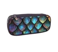 AQRJLPO 3D Magical Dragon Scales Pattern Prints Flip Leather Pencil Case Cute Pen Pencil Pouch Pencil Box Travel Makeup Bag Stationery Gift for Students Girls Boys Women