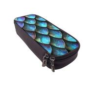 AQRJLPO 3D Magical Dragon Scales Pattern Prints Leather Pencil Case & Cosmetic Organizer Pouch with Zipper - Waterproof School Supplies, Travel Makeup Bag, Stationery Gift for Students, Women