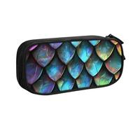 AQRJLPO 3D Magical Dragon Scales Pattern Prints Pencil Case for Boys Girls Large Capacity Office School Students Stationery Pouch Pencil Holder with 2 Compartments,Black