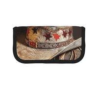 AQRJLPO American West Rodeo Hat Print Canvas Pencil Case for Boys Girls Women, Cosmetic & Stationery Organizer, Zipper Desk Storage Pouch for School, Office & Travel Gifts