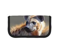 AQRJLPO Animals Hyena Print Canvas Pencil Case for Boys Girls Women, Cosmetic & Stationery Organizer, Zipper Desk Storage Pouch for School, Office & Travel Gifts