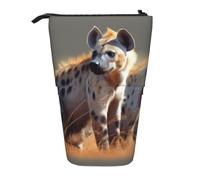AQRJLPO Animals Hyena Print Expandable Pencil Case Organize, Stretchable Travel Stationery & Makeup Pouch Desk Storage Box for School, Office, Travel
