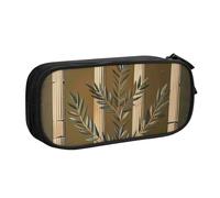 AQRJLPO Antique Building with Branch and Greek Prints Pencil Case for Boys Girls Large Capacity Office School Students Stationery Pouch Pencil Holder with 2 Compartments,Black