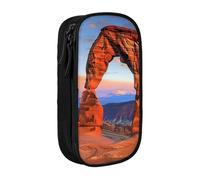 AQRJLPO Arches National Park Prints Pencil Case for Students Boys Girls - Large Capacity Double-Layer Office School Stationery Pouch Pencil Holder,Black