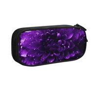 AQRJLPO Beautiful Purple Glitter Prints Pencil Case for Boys Girls Large Capacity Office School Students Stationery Pouch Pencil Holder with 2 Compartments,Black