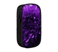 AQRJLPO Beautiful Purple Glitter Prints Pencil Case for Students Boys Girls - Large Capacity Double-Layer Office School Stationery Pouch Pencil Holder,Black
