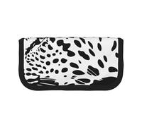 AQRJLPO Black Leopard Print Print Canvas Pencil Case for Boys Girls Women, Cosmetic & Stationery Organizer, Zipper Desk Storage Pouch for School, Office & Travel Gifts
