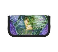 AQRJLPO Bright Cabbage Print Canvas Pencil Case for Boys Girls Women, Cosmetic & Stationery Organizer, Zipper Desk Storage Pouch for School, Office & Travel Gifts