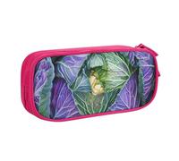 AQRJLPO Bright Cabbage Prints Pencil Case for Boys Girls Large Capacity Office School Students Stationery Pouch Pencil Holder with 2 Compartments,Pink