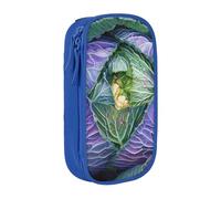 AQRJLPO Bright Cabbage Prints Pencil Case for Students Boys Girls - Large Capacity Double-Layer Office School Stationery Pouch Pencil Holder,Blue