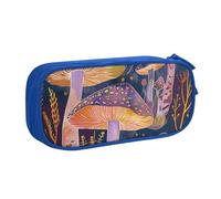 AQRJLPO Bright Mushrooms Prints Pencil Case for Boys Girls Large Capacity Office School Students Stationery Pouch Pencil Holder with 2 Compartments,Blue
