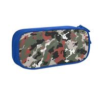 AQRJLPO Camouflage Prints Pencil Case for Boys Girls Large Capacity Office School Students Stationery Pouch Pencil Holder with 2 Compartments,Blue
