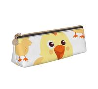 AQRJLPO Chicken Chick Printed Stationery Pencil Case, Cute Leather Pencil Bag Pen Case Pouch, School Stationery Organizer Makeup Bag for Boys Girls Students