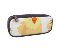 AQRJLPO Chicken Chick Prints Flip Leather Pencil Case Cute Pen Pencil Pouch Pencil Box Travel Makeup Bag Stationery Gift for Students Girls Boys Women