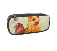 AQRJLPO Chicken Chick Prints Flip Leather Pencil Case Cute Pen Pencil Pouch Pencil Box Travel Makeup Bag Stationery Gift for Students Girls Boys Women