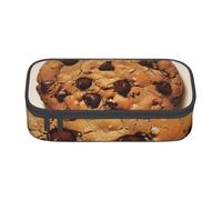 AQRJLPO Chocolate Cookie Prints Pencil Case Cute Pen Pencil Pouch Large Capacity Compartment Pencil Box Travel Makeup Bag for Students Girls Boys Women