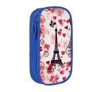 AQRJLPO Cityscape Paris Tower France Prints Pencil Case for Students Boys Girls - Large Capacity Double-Layer Office School Stationery Pouch Pencil Holder,Blue