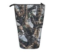 AQRJLPO Cold Tree Camouflage Print Expandable Pencil Case Organize, Stretchable Travel Stationery & Makeup Pouch Desk Storage Box for School, Office, Travel