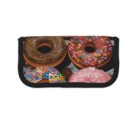 AQRJLPO Colorful Donuts Print Canvas Pencil Case for Boys Girls Women, Cosmetic & Stationery Organizer, Zipper Desk Storage Pouch for School, Office & Travel Gifts