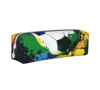 AQRJLPO Colorful Football Printed Leather Simple Pencil Case, Cute Pencil Bag Pen Case Pouch, School Stationery Organizer Makeup Bag for Boys Girls Students