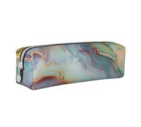 AQRJLPO Colourful Marble Printed Leather Simple Pencil Case, Cute Pencil Bag Pen Case Pouch, School Stationery Organizer Makeup Bag for Boys Girls Students