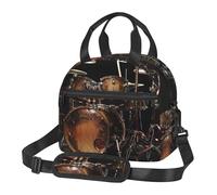 AQRJLPO Cool Drum Set Printed Insulated Lunch Bag with Shoulder Strap - Reusable Cooler Tote Bags Picnic Bag for Work/School/Picnic/Travel