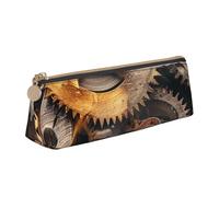 AQRJLPO Cool Steampunk Gears Printed Stationery Pencil Case, Cute Leather Pencil Bag Pen Case Pouch, School Stationery Organizer Makeup Bag for Boys Girls Students