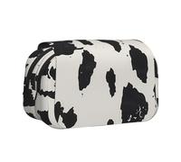 AQRJLPO Cow spot Print Pencil Case Double - Layer Flip Pencil Pouch Pen Organizer Makeup Bag for School, Travel and Work