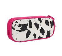 AQRJLPO Cow spot Prints Pencil Case for Boys Girls Large Capacity Office School Students Stationery Pouch Pencil Holder with 2 Compartments,Pink
