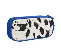 AQRJLPO Cow spot Prints Pencil Case for Boys Girls Large Capacity Office School Students Stationery Pouch Pencil Holder with 2 Compartments,Blue